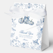 Blue Toile Pumpkin French Fall Dessert Favor Boxes Geschenkschachtel (Vorderseite)