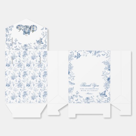 Blue Toile Pumpkin French Fall Dessert Favor Boxes Geschenkschachtel (Ungefaltet)