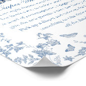 Blue Toile Pumpkin French Fall Diaper Thoughts Poster (Ecke)