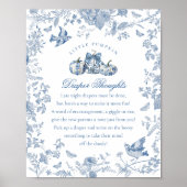 Blue Toile Pumpkin French Fall Diaper Thoughts Poster (Vorne)