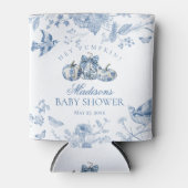 Blue Toile Pumpkin French Fall Floral Baby Shower Dosenkühler (Vorderseite)