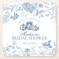 Blue Toile Pumpkin French Fall Floral Bridal Showe
