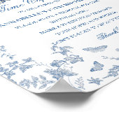 Blue Toile Pumpkin French Fall Time Capsule Poster (Ecke)