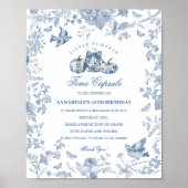 Blue Toile Pumpkin French Fall Time Capsule Poster (Vorne)