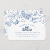 Blue Toile Pumpkin Vintag Bridal Rezept Beilage Begleitkarte (Vorne/Hinten)