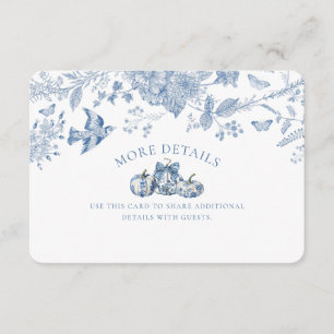 Blue Toile Pumpkin Vintage Blumendetails Beilage Begleitkarte