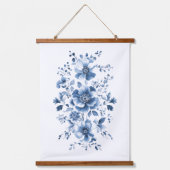 Blue Toile Regina Chinoiserie Unexpected Classic T Wandteppich Mit Holzrahmen (Vorderseite)