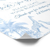 Blue Toile Safari Animal Baby Dusche Bücher Poster (Ecke)