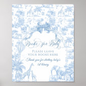 Blue Toile Safari Animal Baby Dusche Bücher Poster (Vorne)