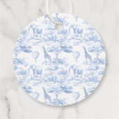 Blue Toile Safari Animal Baby Dusche Vielen Dank Geschenkanhänger (Rückseite)