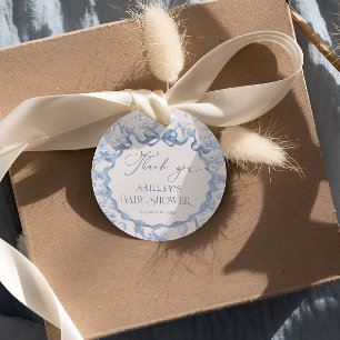 Blue Toile Safari Animal Baby Dusche Vielen Dank Geschenkanhänger