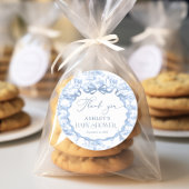 Blue Toile Safari Animal Baby Dusche Vielen Dank Runder Aufkleber