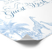 Blue Toile Safari Animal Baby Shooter Gästebuch (Ecke)