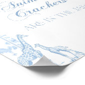 Blue Toile Safari Animal Baby Showspiel Poster (Ecke)