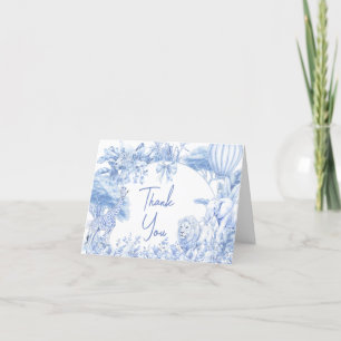 Blue Toile Safari Baby Dusche Dankeskarte