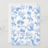 Blue Toile Safari Baby Shower Invitation Einladung (Rückseite)
