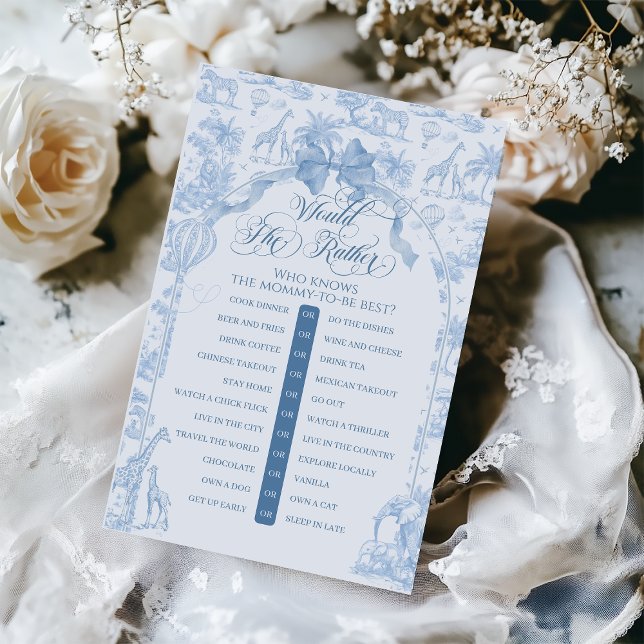 Blue Toile Safari Tier würde Mama statt Spiel (Von Creator hochgeladen)