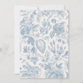 Blue Toile Teddy Bear Baby Dusche Einladung (Rückseite)