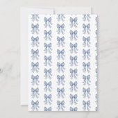 Blue Toile Teddy Bear Boy Baby Dusche Einladung (Rückseite)