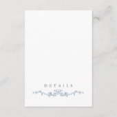 Blue Toile Wedding Details Umschließungskarte Blum Begleitkarte (Rückseite)