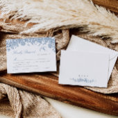 Blue Toile Wedding RSVP Card mit Essensauswahl