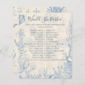 Blue Toile würde eher Brautparty spielen (Vorne/Hinten)