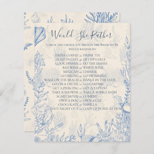 Blue Toile würde eher Brautparty spielen (Vorne/Hinten)