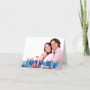 Blue Tonal Hanukkah Kerzenlicht Feiertagskarte