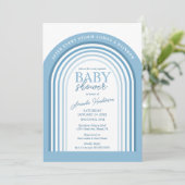 Blue Tone Boy Rainbow Baby Dusche Einladung (Stehend Vorderseite)