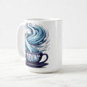 Blue Tone Coding Coffee Binary Numbers Programmier Kaffeetasse (Vorderseite Links)
