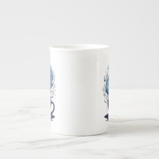 Blue Tone Coding Coffee Binary Numbers Programmier Porzellantasse (Vorderseite)