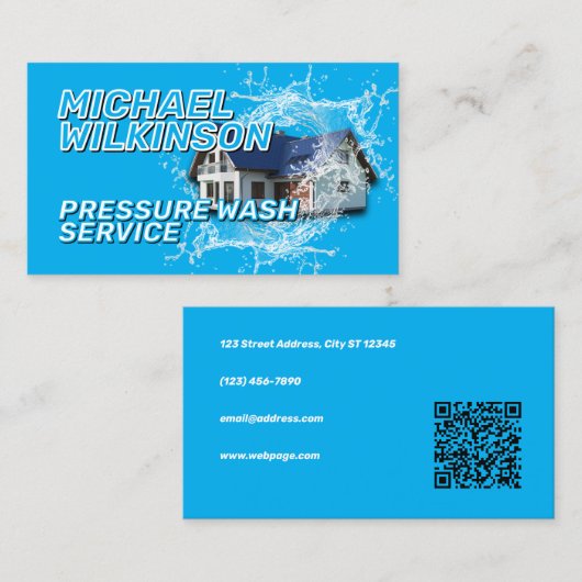 Blue tone pressure wash visitenkarte (Vorne/Hinten)