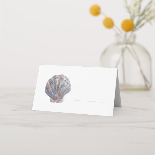 Blue toned Shell Place Card Platzkarte (Vorderseite)