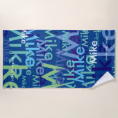 Blue Tones Beach Handtuch von Names (Vorderseite)