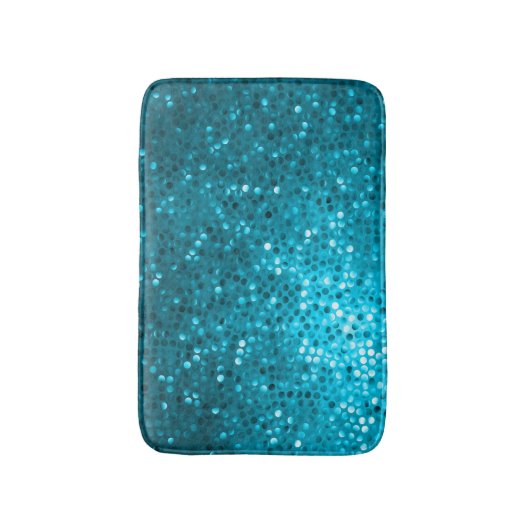 Blue Tones Imitate Glitzer & Glitzern Print Badematte (Vorderseite Vertikal)