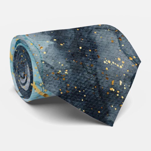 Blue Tones Marbled Krawatte (Gerollt)