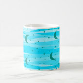 Blue Tones Night Sky - Moon & Stars Muster Kaffeetasse (Mittel)