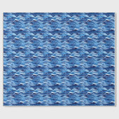 Blue Tones Water Wave Muster Sport Jersey Backgr Geschenkpapier (Flach)