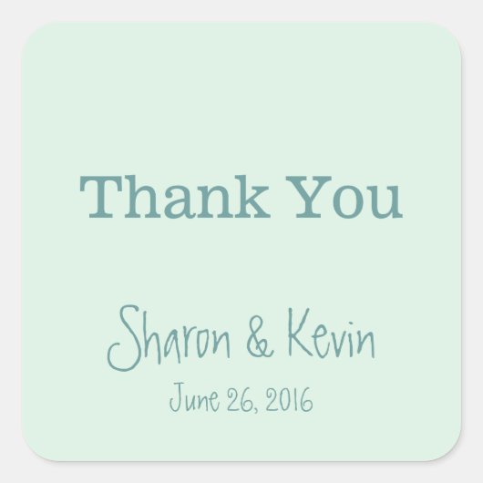 Blue Tones Wedding Vielen Dank Quadratischer Aufkleber (Vorderseite)