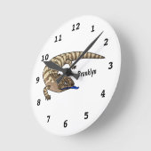 Blue tongue lizard reptile cartoon runde wanduhr (Winkel)