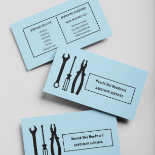 Blue Tool Handyman Services Business Card Visitenkarte
