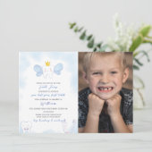 Blue Tooth Fairy Letter mit Foto Einladung (Stehend Vorderseite)