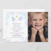 Blue Tooth Fairy Letter mit Foto Einladung (Vorne/Hinten)