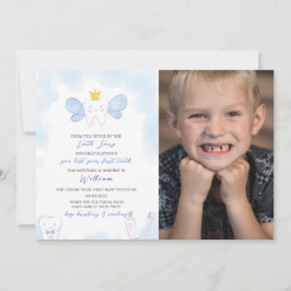 Blue Tooth Fairy Letter mit Foto Einladung