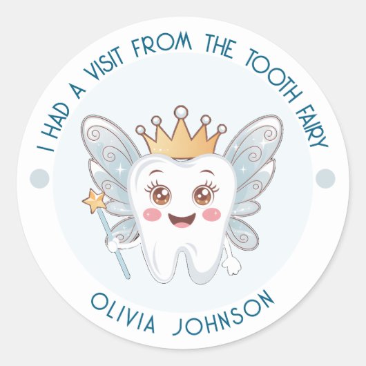 Blue Tooth Fairy Runder Aufkleber (Vorderseite)