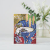 Blue Top Postkarte (Stehend Vorderseite)