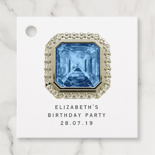 Blue Topaz Dezember Birthstone Geschenkanhänger (Vorderseite)