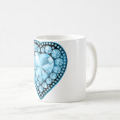 Blue Topaz Gem Herz Kaffeetasse (VorderseiteRechts)