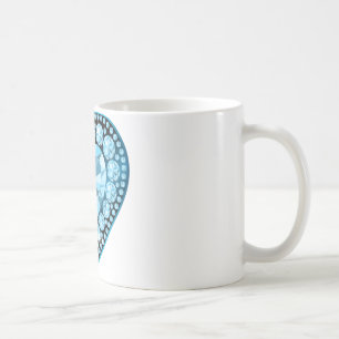 Blue Topaz Gem Herz Kaffeetasse
