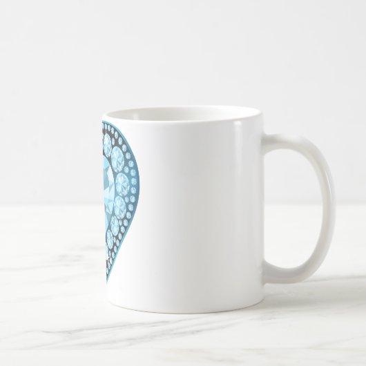 Blue Topaz Gem Herz Kaffeetasse (Rechts)